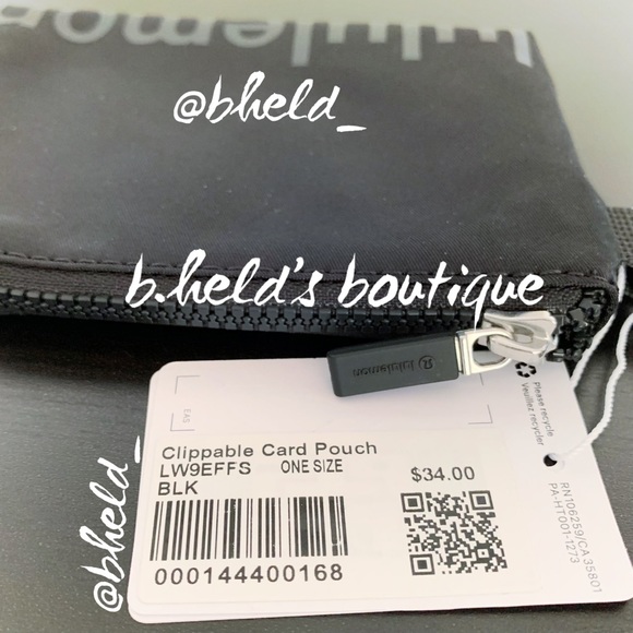 lululemon Clippable Card Pouch Wallet in Black OS Brand New NWT - Picture 9 of 12